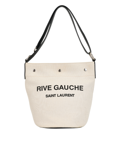 Rive Gauche Bucket Bag, &pound;650, Handbags, Cream, Canvas/Leather, Front view